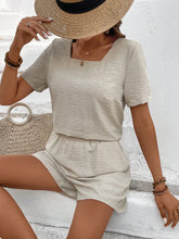 Ladies' Backless Short Sleeve Shirt And Shorts Set